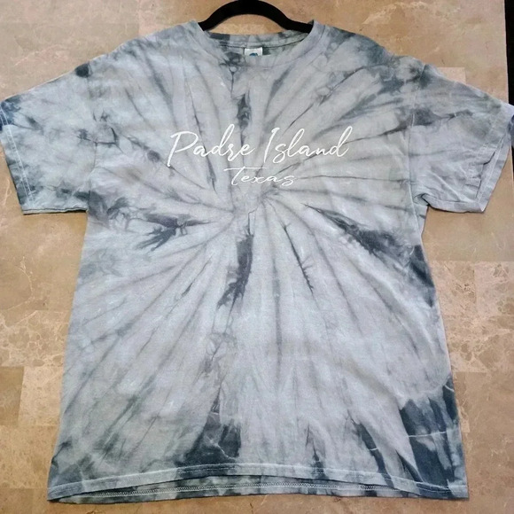Women's Large TieDye Padre Island T Shirt Gray - Picture 1 of 4